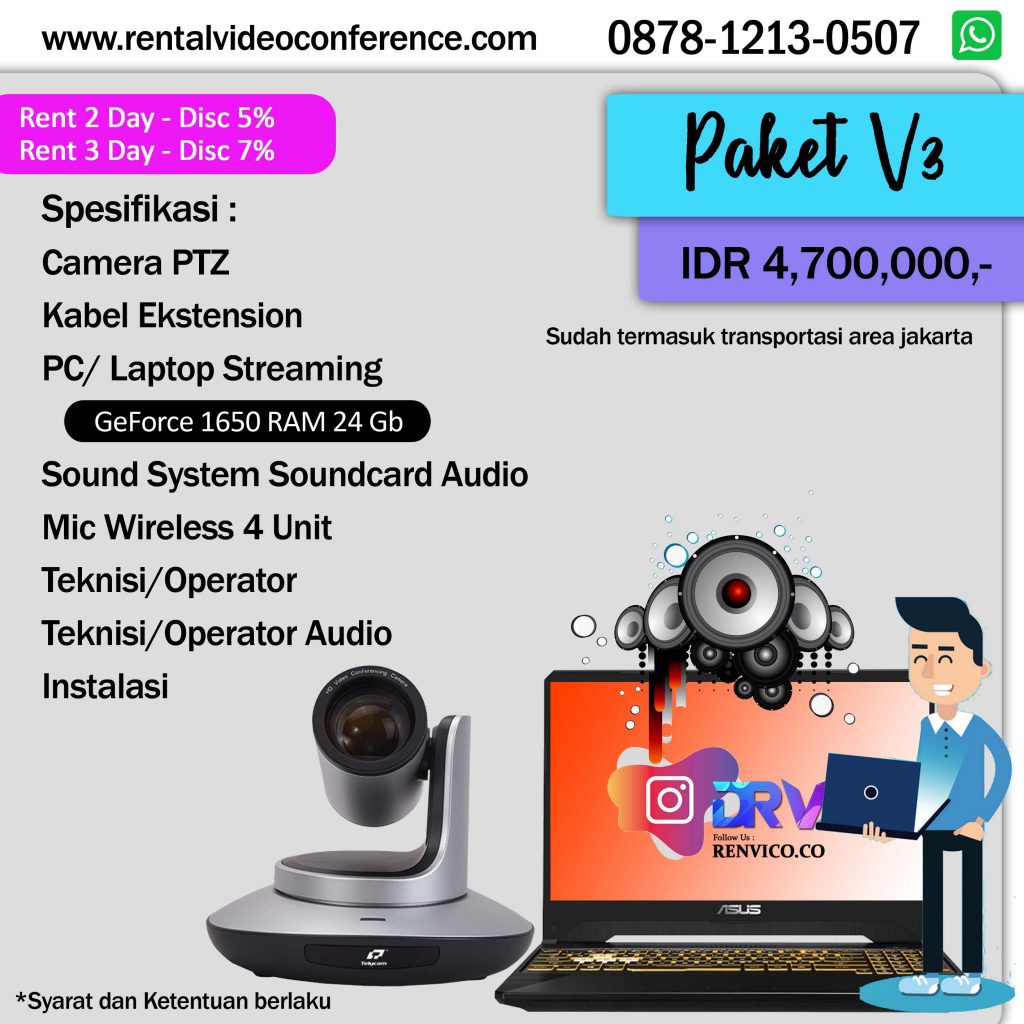 Rental Video Conference Zoom Live streaming