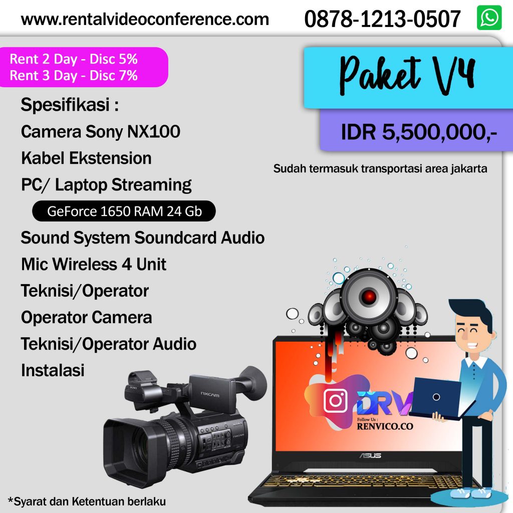 Rental Video Conference Zoom Live streaming