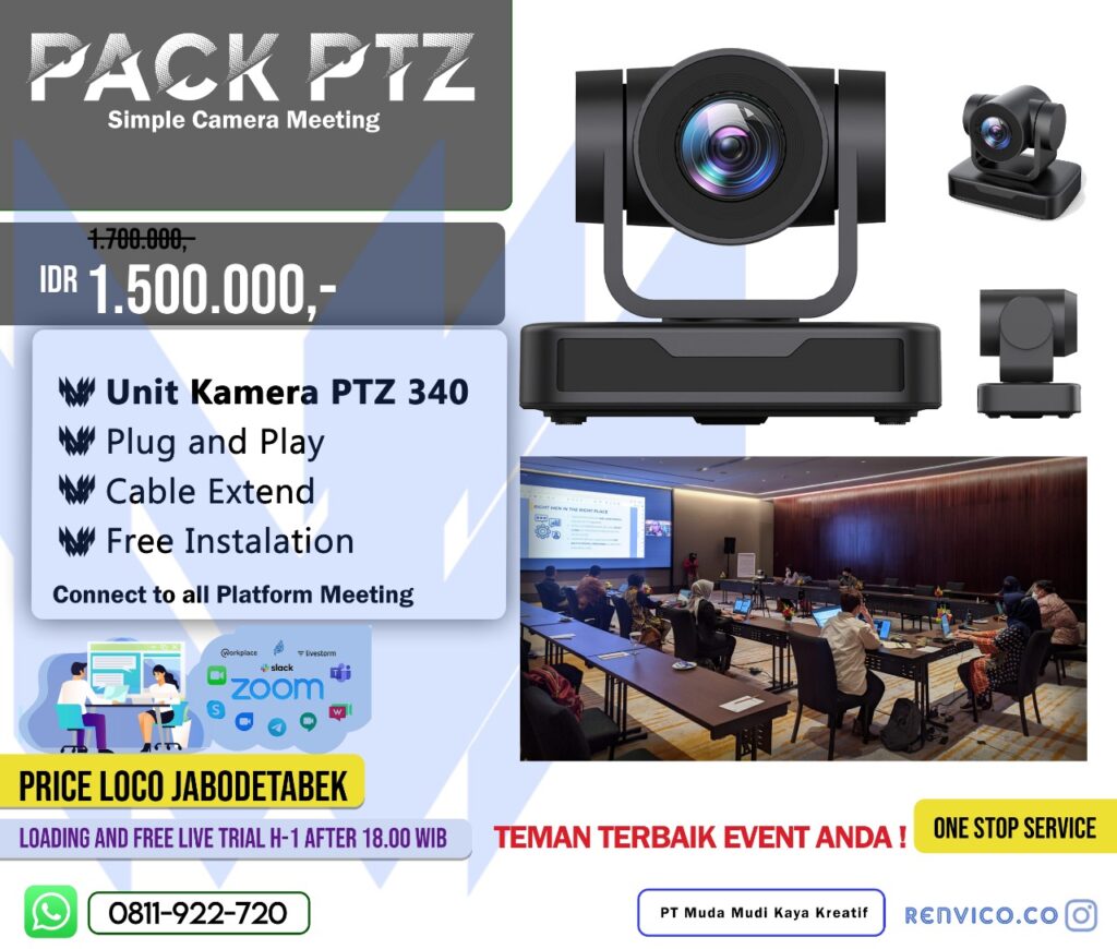 paket small meeting - live streaming - kamera ptz dan speakerphone